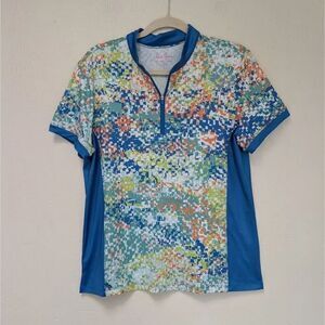 Lillie Green Women's Active Golf Tennis T- Shirt  Multicolor  Size Large